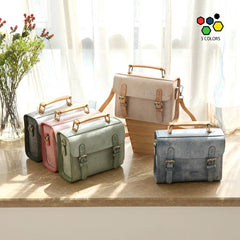 Womens Leather Satchel Bag Fog Wax Leather Cambridge Small Satchel Bag Purse - Annie Jewel