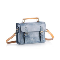 Womens Leather Satchel Bag Fog Wax Leather Cambridge Small Satchel Bag Purse - Annie Jewel