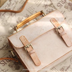 Womens Leather Satchel Bag Fog Wax Leather Cambridge Small Satchel Bag Purse - Annie Jewel