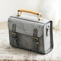 Womens Leather Satchel Bag Fog Wax Leather Cambridge Small Satchel Bag Purse - Annie Jewel