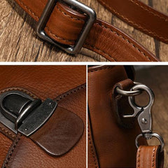 Fashion Womens Brown Leather Satchel Handbag Small Black Satchel Bag Crossbody Bags for Ladies