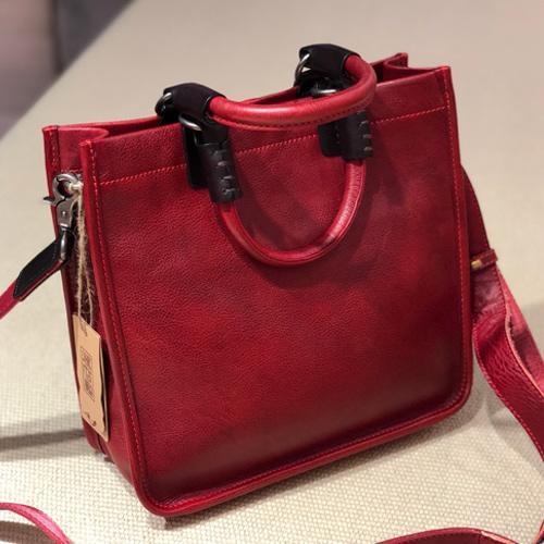 Womens Leather Satchel Bag Square Crossbody Bag Purse
