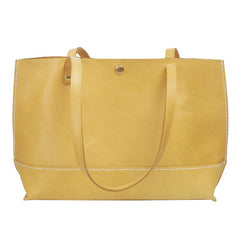 Stylish Womens Yellow Leather Tote Bags For Work Yellow Tote Shopper Bag Purse for Women