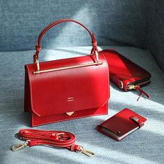 Womens Small Green Satchel Leather Flap Over Square Crossbody Bag Purse - Annie Jewel