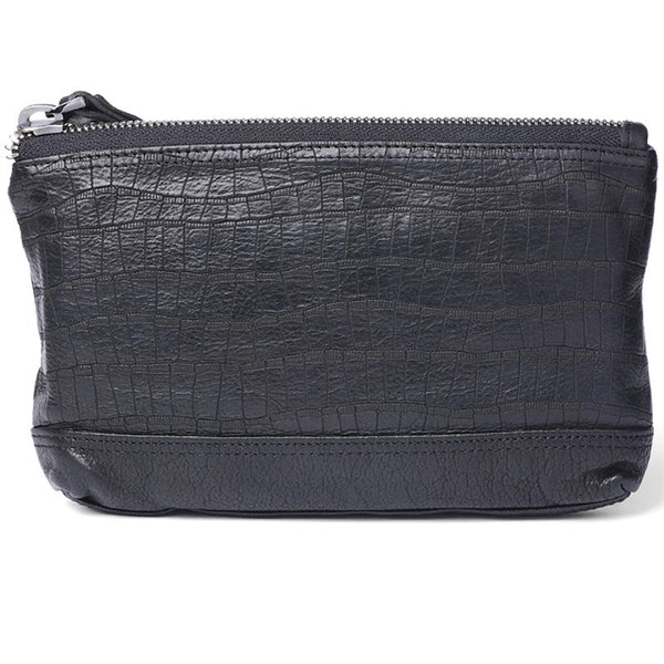 Wrinkled Leather Mens Cool Long Leather Blue Wallet Zipper Clutch Wristlet Walle DM01981024
