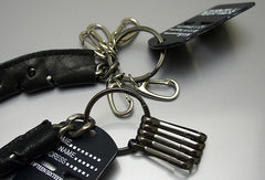 Handmade Motorcycle biker wallet key chain punk black heavy leather key holder