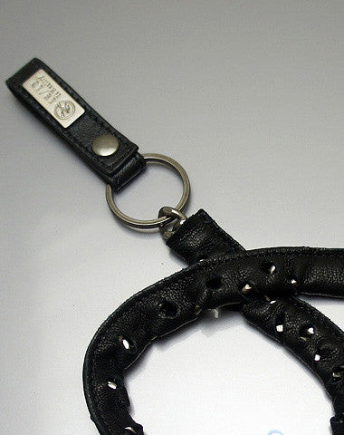 Handmade Motorcycle biker wallet key chain punk black heavy leather key holder - EverHandmade