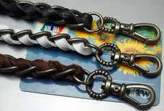 Handmade Motorcycle biker wallet key chain punk black heavy coffee leather angle's key - EverHandmade