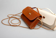 Handmade vintage leather crossbody small Satchel bag shoulder bag for women girl lady - EverHandmade