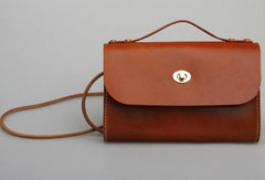 Handmade vintage leather crossbody small Satchel bag shoulder bag for women girl lady - EverHandmade