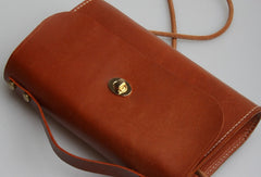 Handmade vintage leather crossbody small Satchel bag shoulder bag for women girl lady - EverHandmade