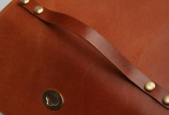 Handmade vintage leather crossbody small Satchel bag shoulder bag for women girl lady - EverHandmade