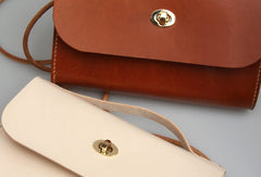 Handmade vintage leather crossbody small Satchel bag shoulder bag for women girl lady - EverHandmade
