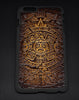 Handmade leather Mayan solar calendar carved leather plastic phone case iphone custom phone case - EverHandmade