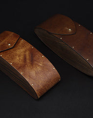 Handmade Vintage leather glasses case  wood glasses box,handmade retro glasses box,eyeglass case - EverHandmade