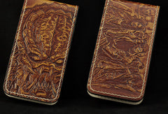 Handmade leather wallet Predator/The Walking Dead carved leather custom iphone5/5s case for men - EverHandmade