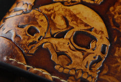 Handmade men wallet custom Thrash Metal Metallica carved leather short wallet for men