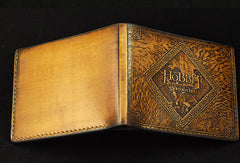 Handmade leather wallet Hobbit2 The Desolation Of Smaug carved leather custom billfold wallet for men - EverHandmade