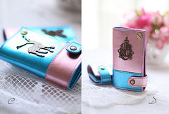 Handmade vintage sweet pretty leather small keys wallet pouch purse for women/lady girl