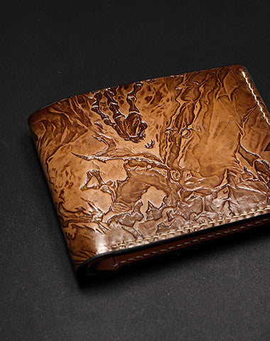 Handmade League of Legends LOL Thresh the Chain Wardencarved leather custom billfold wallet for men gamers - EverHandmade