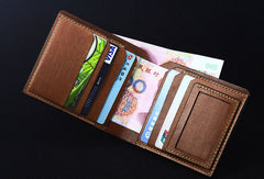 Handmade leather wallet custom Slipknot band carved leather billfold wallet for men - EverHandmade