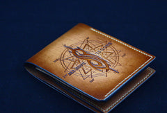 Handmade leather wallet custom Slipknot band carved leather billfold wallet for men - EverHandmade