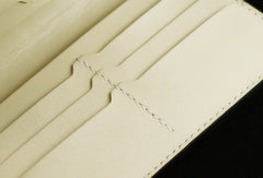 Handmad eleather men wallet floral carved leather custom long wallet w/card holders for men/women - EverHandmade