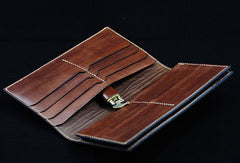 Handmade leather men wallet diablo3 carved leather custom long wallet w/card holders for men - EverHandmade