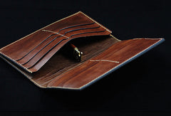 Handmade leather men wallet diablo3 carved leather custom long wallet w/card holders for men - EverHandmade