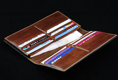 Handmade leather men wallet diablo3 carved leather custom long wallet w/card holders for men - EverHandmade