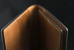 Handmade leather men wallet Hobbit carved leather custom long wallet w/card ID holder for men - EverHandmade