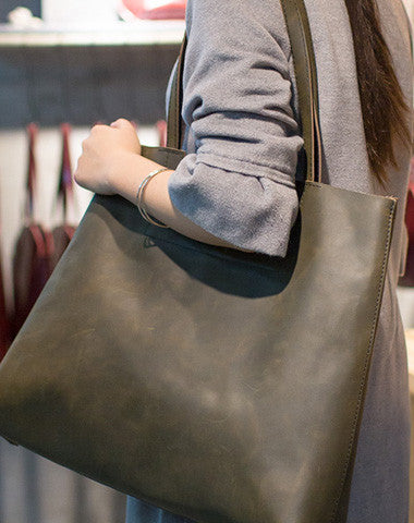 Handmade Womens Leather Large Tote bag leather Shoulder Tote Bag for women - EverHandmade