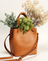 Handmade Leather Tote Purse Bucket Bag Handbag Shoulder Bag Large for Women Leather Shopper Bag - EverHandmade