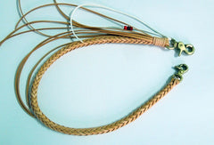 Handmade natural Italian leather braided 8pc Chain with Clip for wallet/purse/clutch