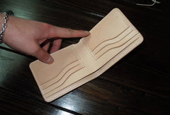 Handmade billfold leather wallet beige leather bifold biker wallet billfold wallet purse for men