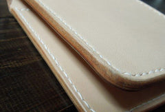 Handmade billfold leather wallet beige leather bifold biker wallet billfold wallet purse for men - EverHandmade