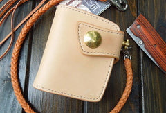 Handmade biker wallet trucker wallets Small chain wallet leather leather billfold wallet for men - EverHandmade