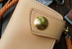 Handmade biker wallet trucker wallets Small chain wallet leather leather billfold wallet for men - EverHandmade