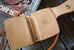 Handmade biker wallet trucker wallets Small chain wallet leather leather billfold wallet for men - EverHandmade