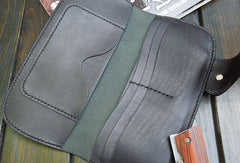 Handmade biker chain wallet black leather trucker chain Long wallet for men