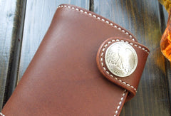 Handmade Leather Small Biker Chain Wallet billfold Biker Wallets for Men Chain Wallets - EverHandmade
