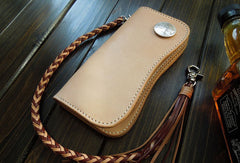 Handmade biker wallet chain leather bifold trucker wallet Long wallet purse for men - EverHandmade
