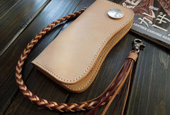 Handmade biker wallet chain leather bifold trucker wallet Long wallet purse for men - EverHandmade
