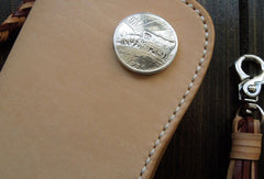 Handmade biker wallet chain leather bifold trucker wallet Long wallet purse for men - EverHandmade