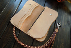 Handmade biker wallet chain leather bifold trucker wallet Long wallet purse for men - EverHandmade