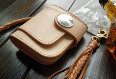 Handmade Leather billfold biker wallets trucker wallets chain leather Small leather Chain wallet for men - EverHandmade