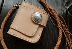 Handmade Leather billfold biker wallets trucker wallets chain leather Small leather Chain wallet for men - EverHandmade