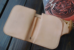 Handmade biker wallet trucker wallet Small chain wallet leather leather billfold wallet for men - EverHandmade