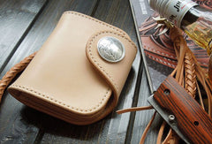 Handmade biker wallet trucker wallet Small chain wallet leather leather billfold wallet for men - EverHandmade
