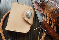 Handmade biker wallet trucker wallet Small chain wallet leather leather billfold wallet for men